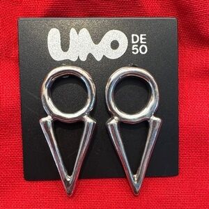 UNO de 50 Silver Triangle Drop Earrings